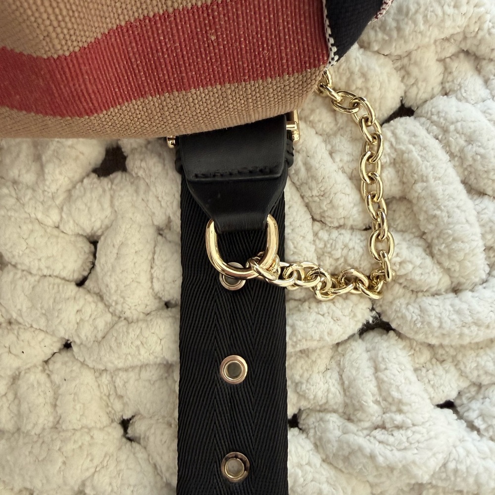 Burberry Brown Black and Red Canvas Drawstring Backpack - Picture 3 of 15